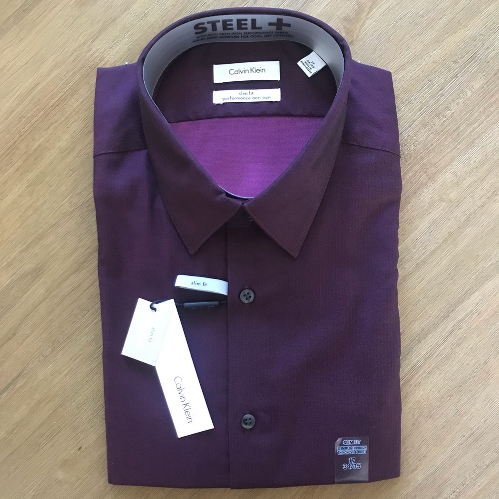 Maroon Calvin Klein Dress Shirt